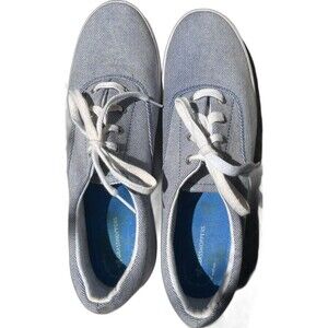Grasshoppers Women’s Lace Up Fabric Sneakers Light Blue 11A